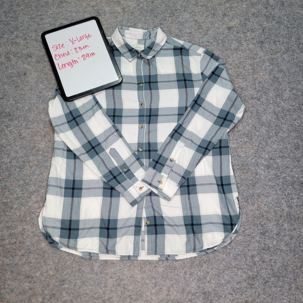 JACHS Girlfriend XL Plaid Button Down‎ Shirt Flannel Womenswear Top
